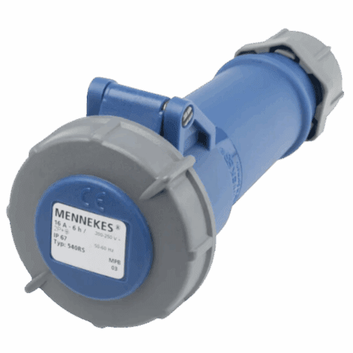 Industrial Socket 16A 3P 250V IP67 Mobile Mennekes TYP540