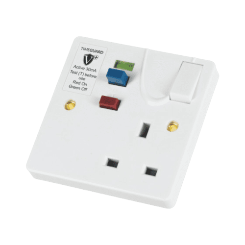 RCD Socket 13A 1G Switched 3" X 3" RCD01WAVN TimeGuard